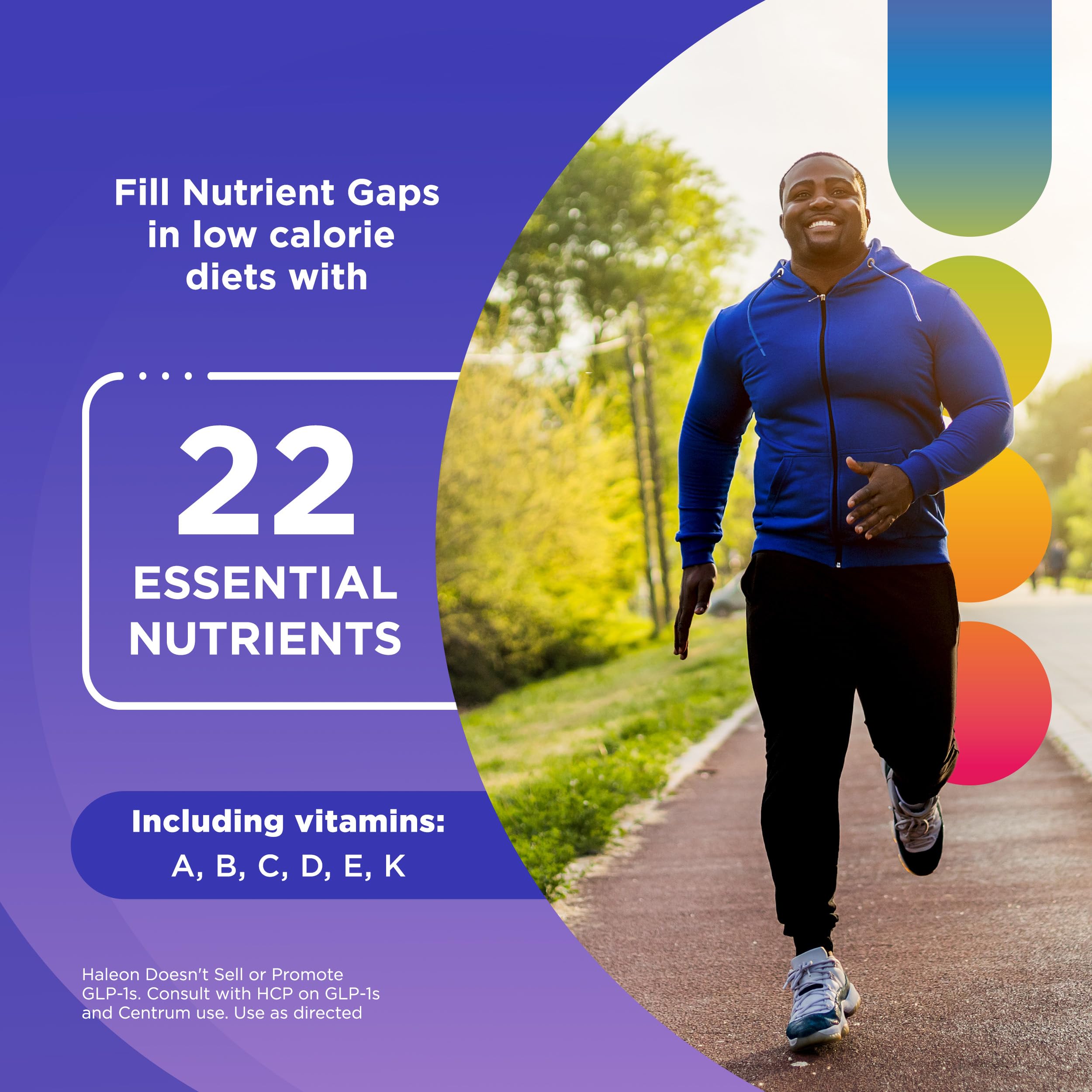 Centrum Nutrient Replenish GLP-1 Nutrition Support Multivitamin for Whole Body Health and Appearance - 180 Tablets, 6 Month Supply