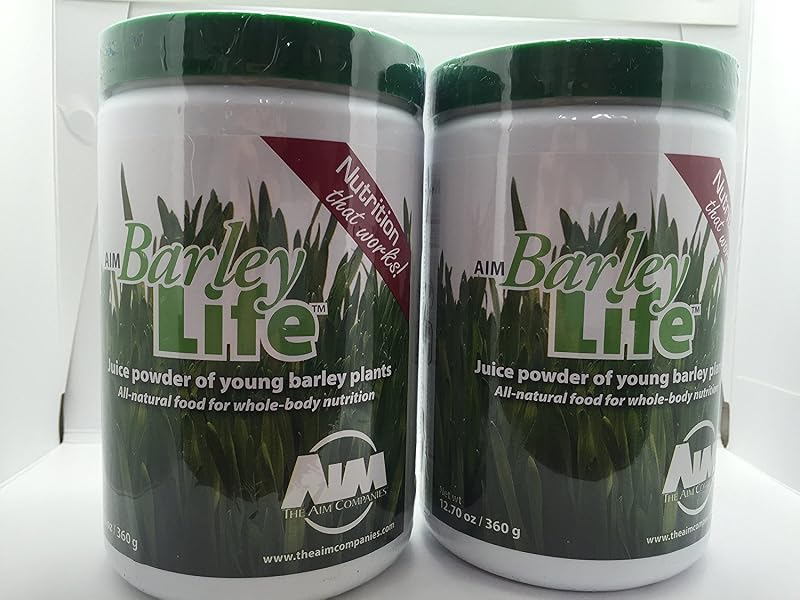 AIM International BarleyLife - pó de grama de cevada, 2 frascos de 360 g