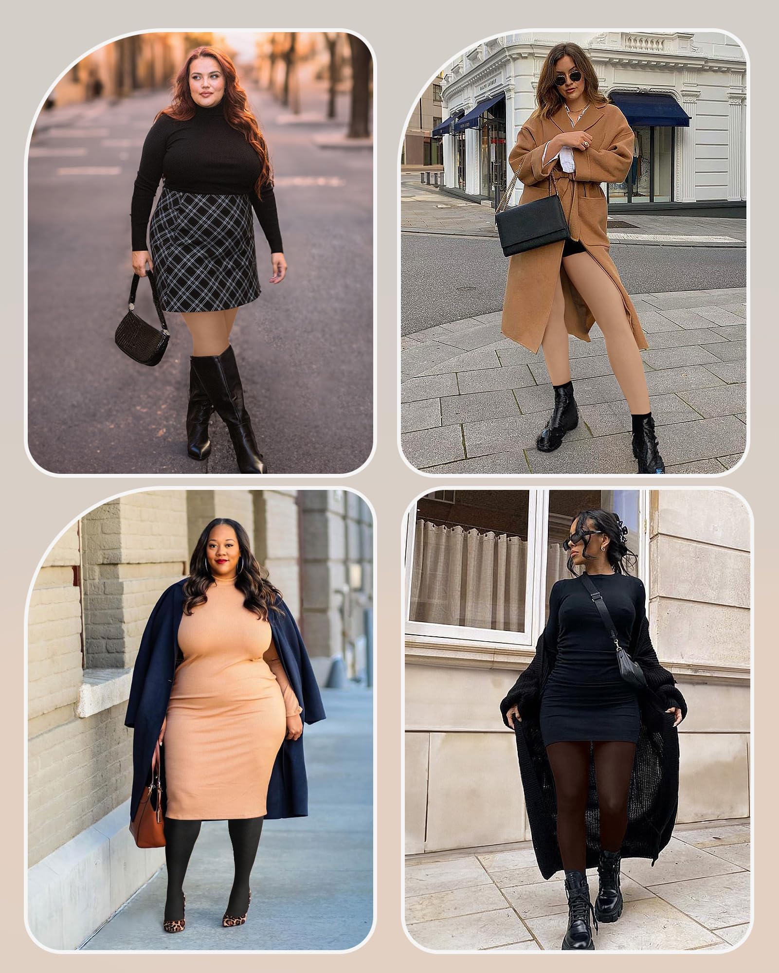 OEAK Collant da donna foderati in pile per taglie forti, termici, caldi, spessi, opachi, controllo della pancia, collant a vita alta