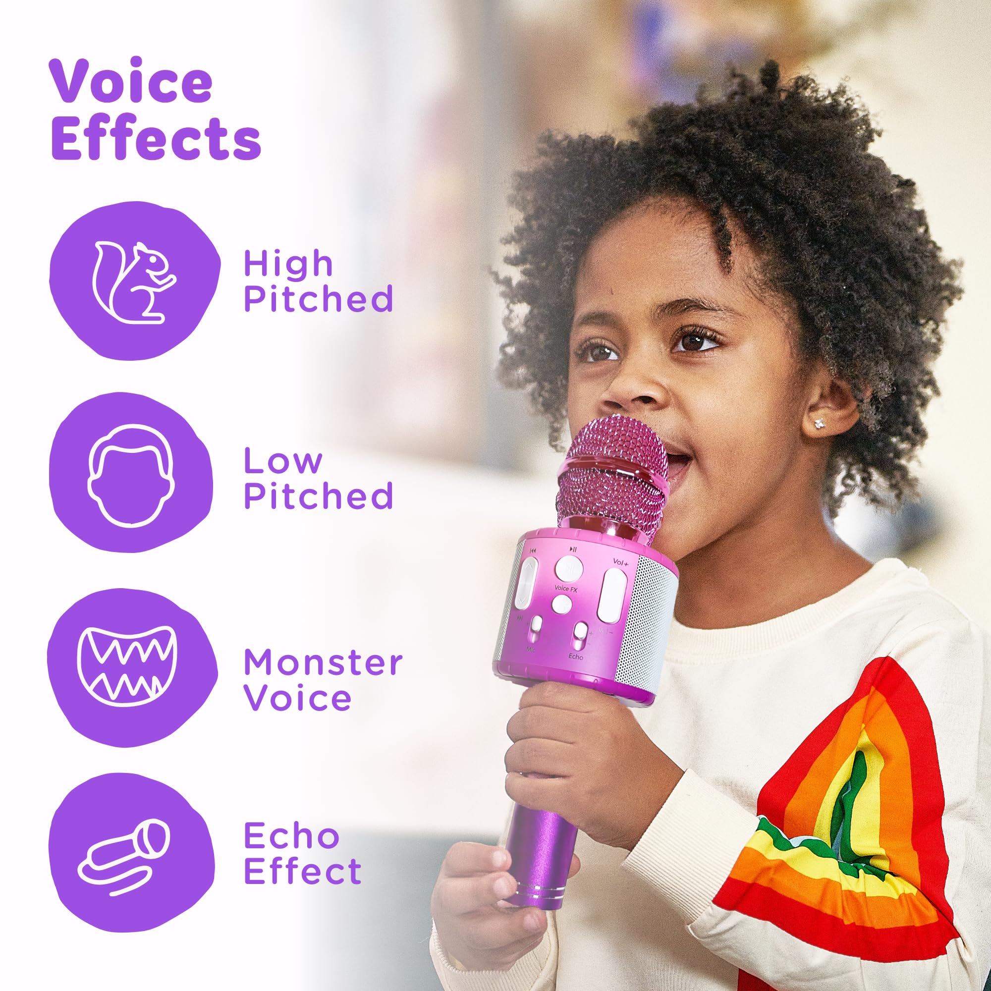 Move2Play, Microfono per karaoke per bambini, include Bluetooth e 15 filastrocche precaricate, regalo di compleanno per ragazze, ragazzi e bambini, giocattolo per ragazze dai 2 ai 3 ai 5 anni, dai 6