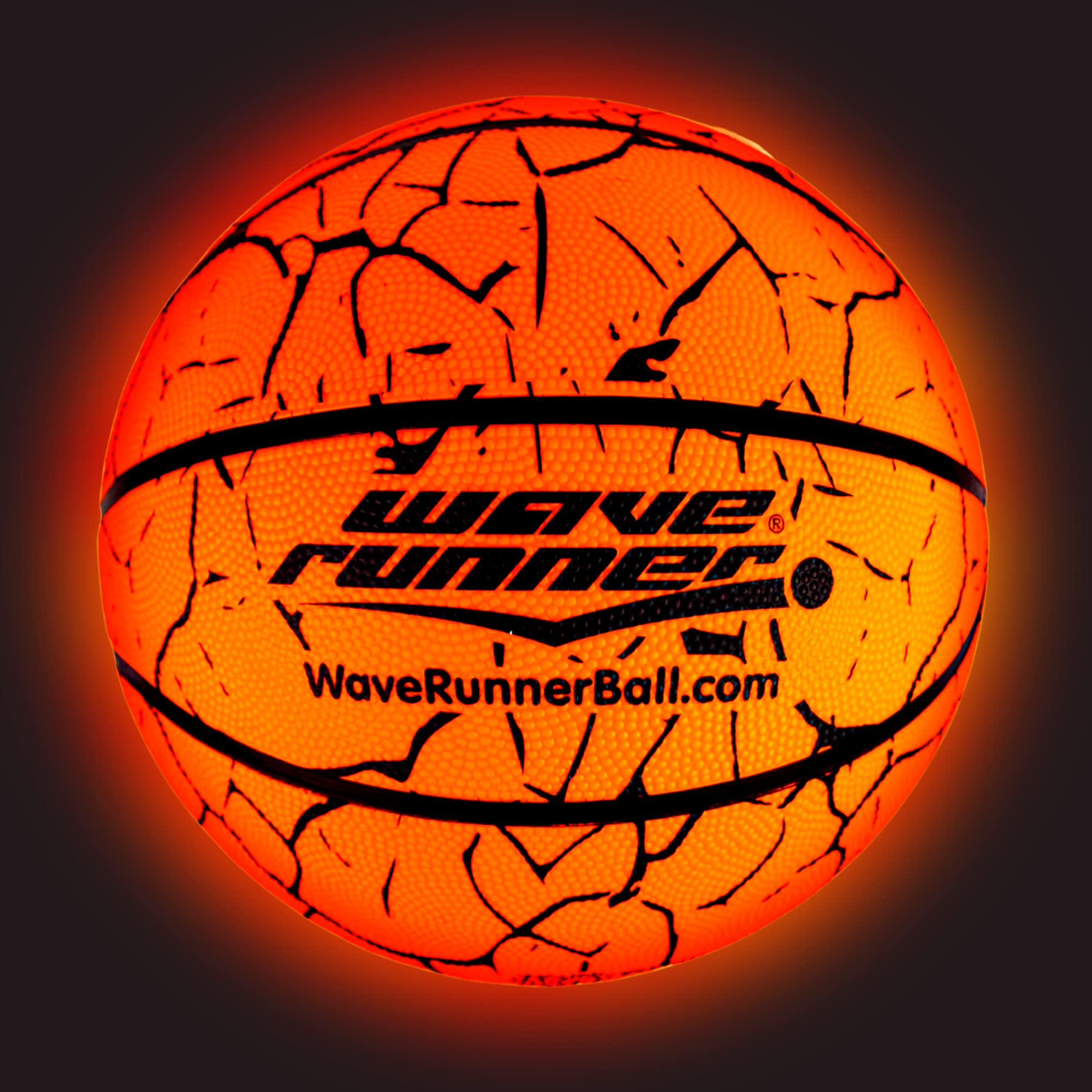 WaveRunner Glow in The Dark Basketball- LED Light Up Grip-It Edition- Size 9.52 Inches with Pump and Batteries Included | Let's Play Basketball in The Dark!
