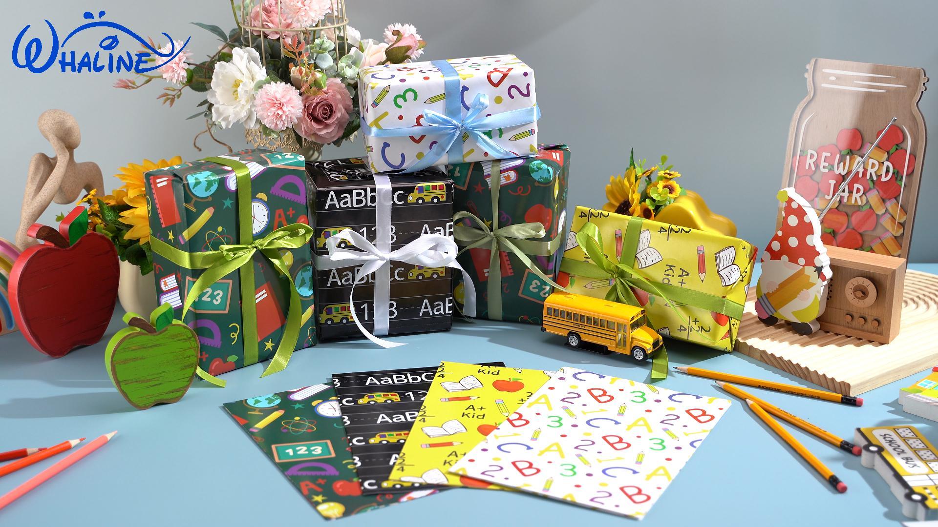 学校で配られた紙です。 Amazon.com: Whaline 12 Sheet Back to School Wrapping Paper Bulk