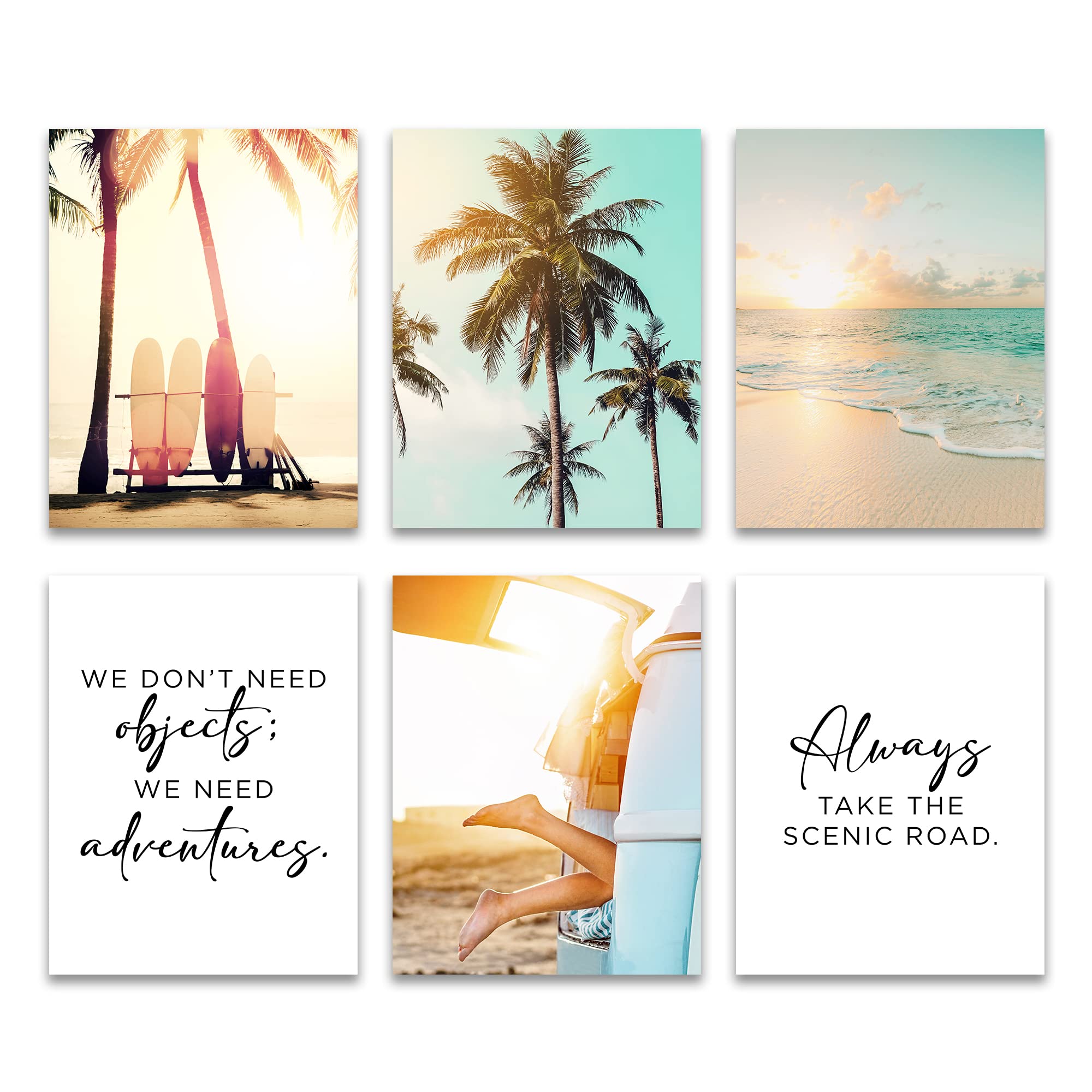 Beach Artwork Quotes Beach Quotes Art Print Set Good Vibes, Life Is