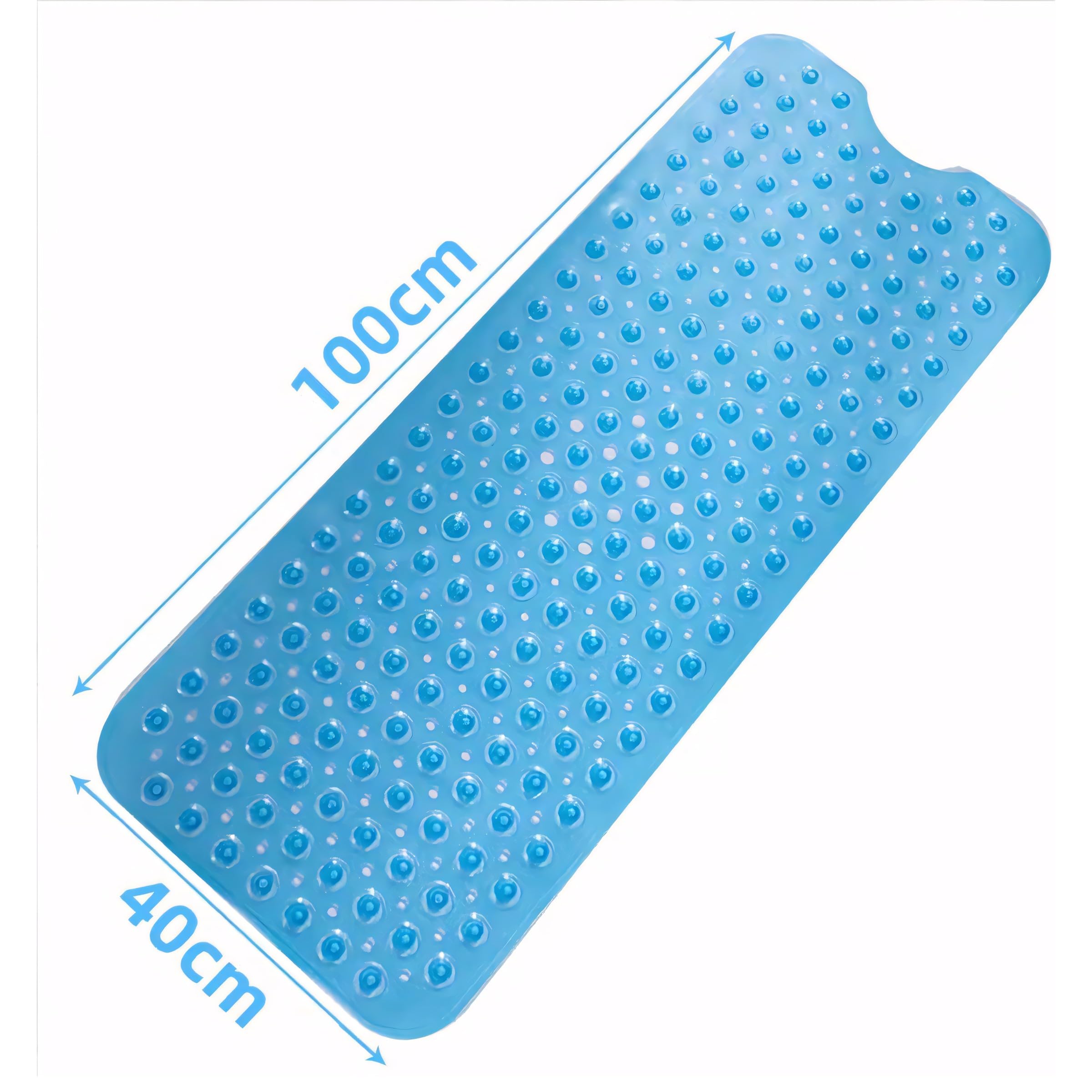 Retoo Antypoślizgowa mata do wanny 100 x 40 cm Extra długa mata antypoślizgowa do wanny, mata pod prysznic z przyssawkami, odporna na pranie, bezpieczna mata łazienkowa dla wrażliwej skóry