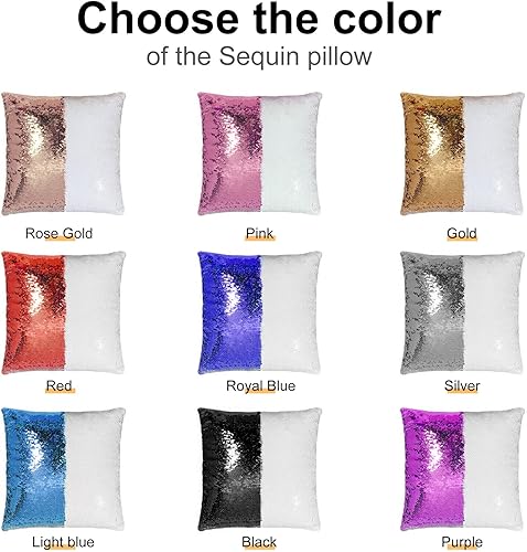 Miniatura 6 de Funda de almohada de lentejuelas con foto, almohada de lentejuelas reversible mágica personalizada con imagen, funda de cojín decorativa para el