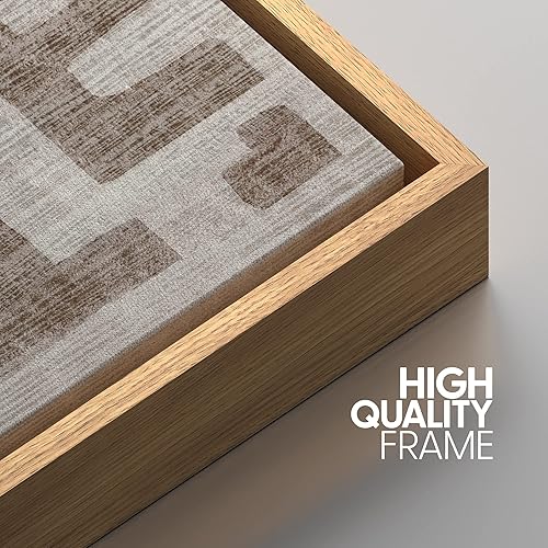 Miniatura 4 de IDEA4WALL Lienzo enmarcado para pared, collage de polígonos rústicos marrones y grises, ilustraciones geométricas abstractas, formas de arte