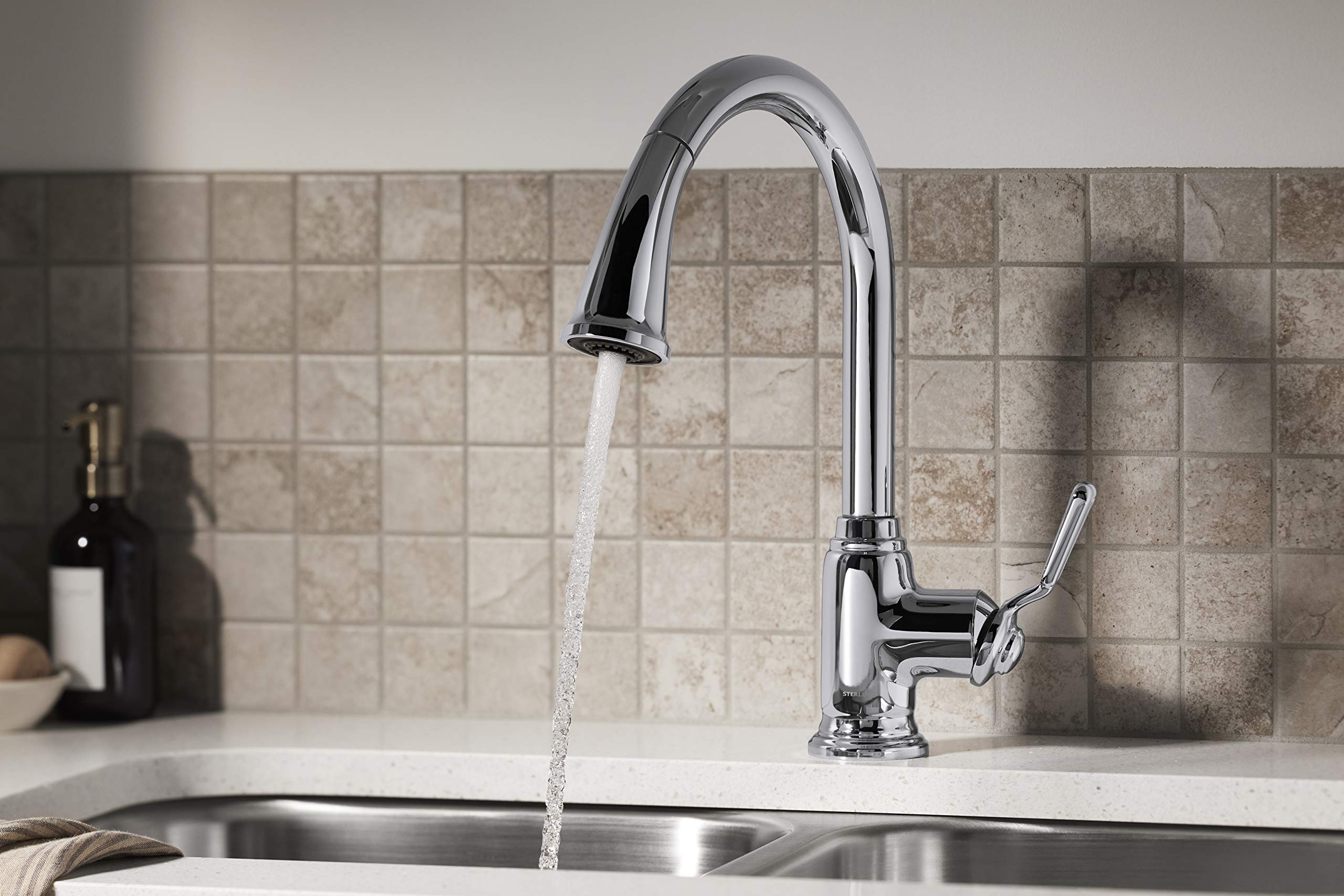 Sterling 24272-CP Ludington Pull-Down Kitchen Sink Faucet, Single