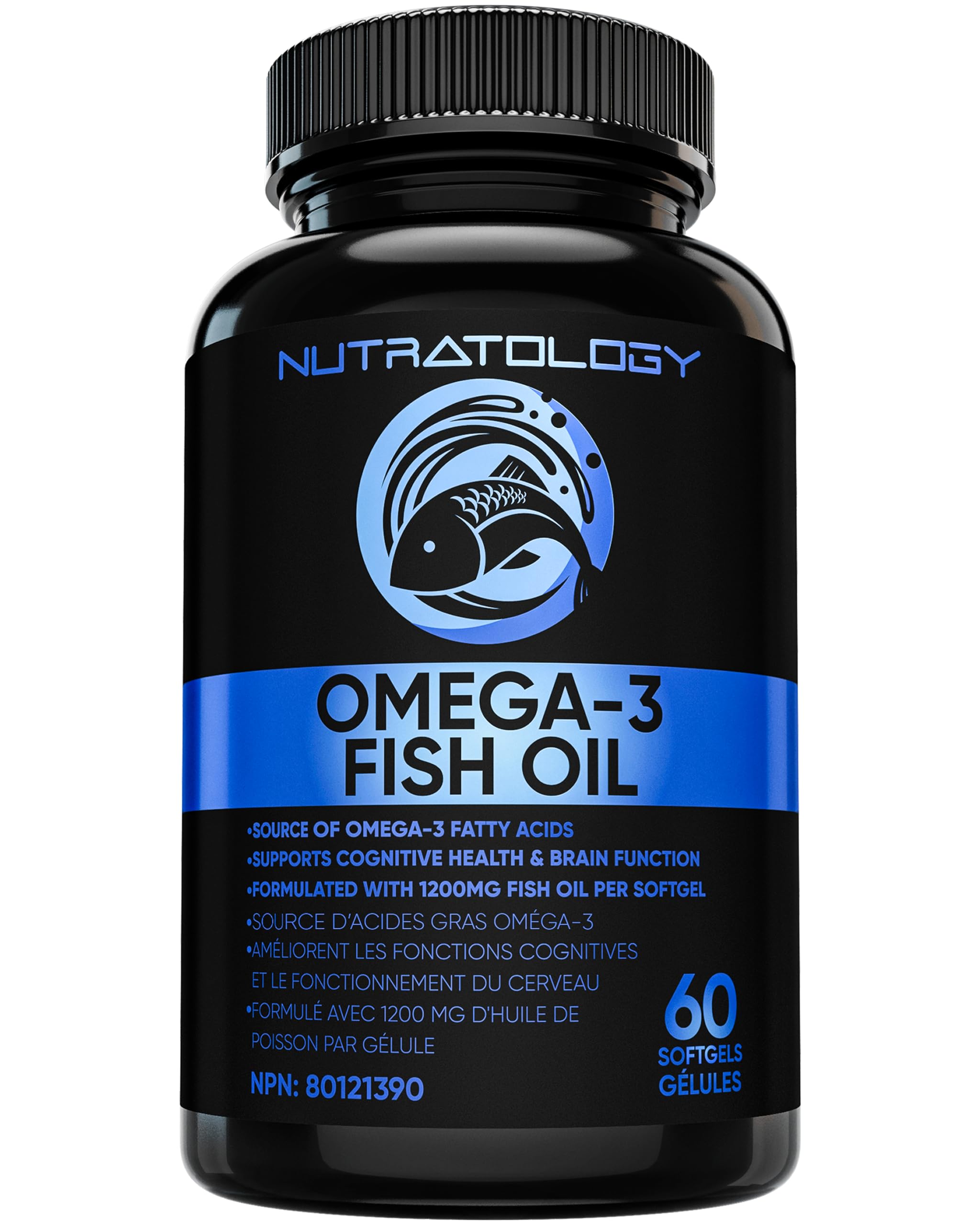 Nutratology® Omega 3 Fish Oil Supplement Triple Strength with Fatty Acids - 1200MG