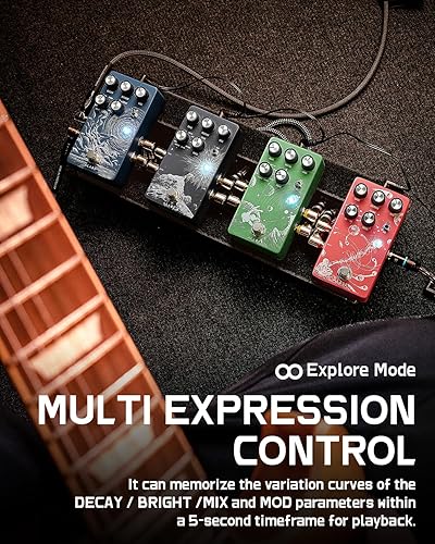 Miniatura 3 de ALABS CETUS Pedales de reverberación para guitarra eléctrica, pedal de guitarra de reverberación con 9 efectos de reverberación, secado analógico,