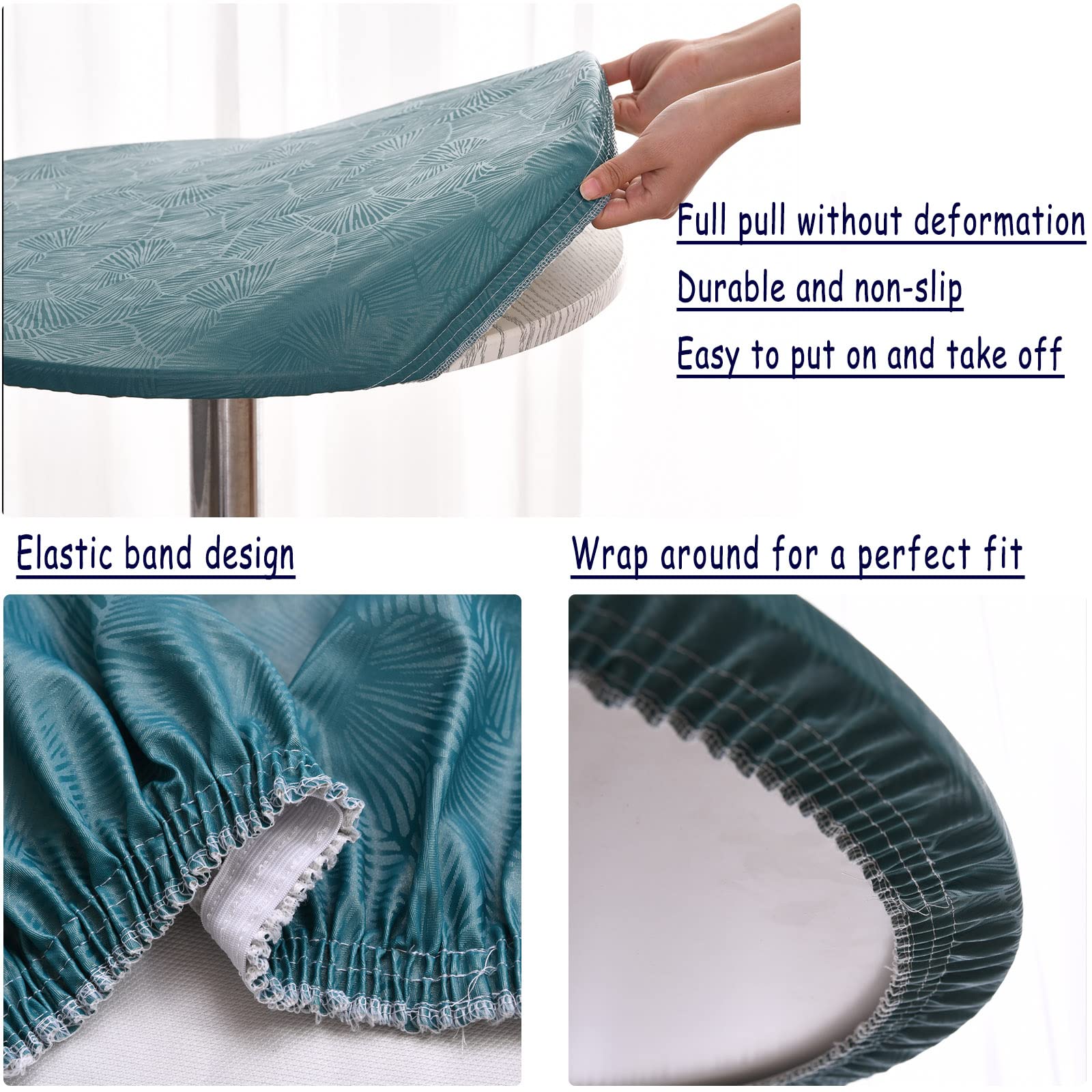 Stofdicht tafelkleed rond vlekbestendig, waterdichte olietafelhoes voor eetkamers, elastische randen getailleerde tafelbeschermer (110 x 110 cm, A Stofdicht tafelkleed rond vlekbestendig, waterdichte olietafelhoes voor eetkamers, elastische randen getailleerde tafelbeschermer (110 x 110 cm, A