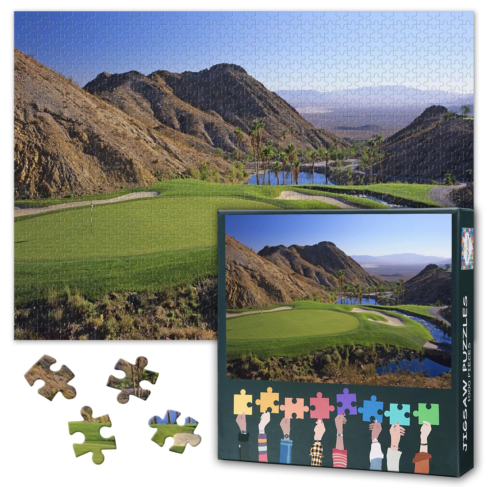 1000 Piece Jigsaw Puzzle for Adults Cascata Golf Course Las Vegas Nevada Wall Art Premium Desert Canyon Landscape Challenging Puzzle Game for Home Office Decor 27.5x19.7 Inches