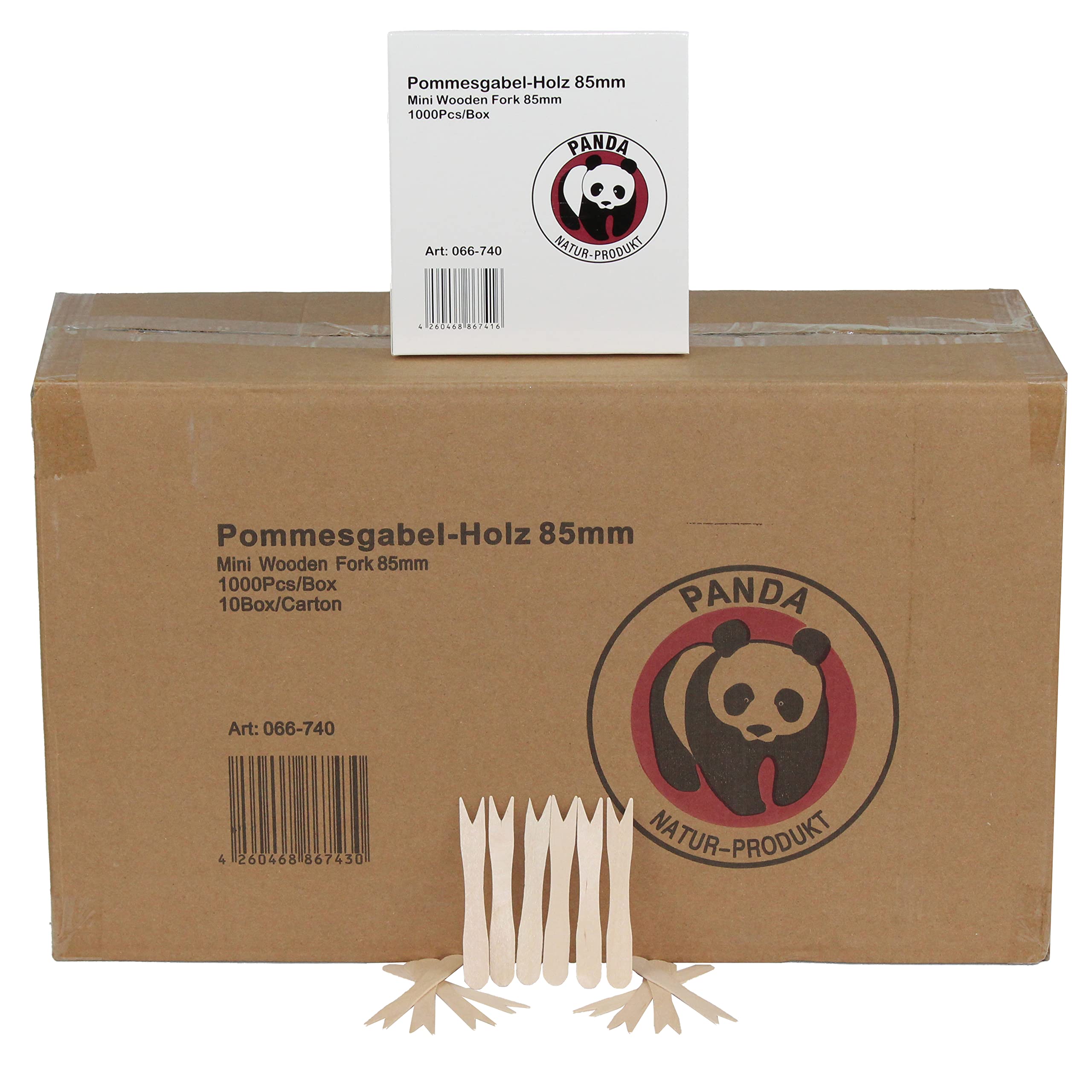 Pomebio Houten Frietvork - 1000 Stuks - 85mm - Snackvork in