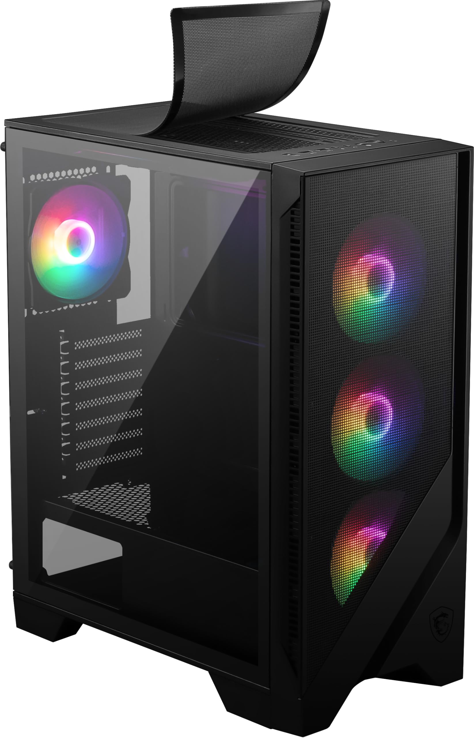 MSI MAG FORGE 120A AIRFLOW Mid-Tower PC Case - ATX Capacity, up to 330mm RTX 40 GPU Support, 6 x 120mm ARGB Fans, Magnetic Dust Filters, Tempered Glass, 1-6 ARGB Control Board, USB 3.2 Gen 1 Type-A — view 6