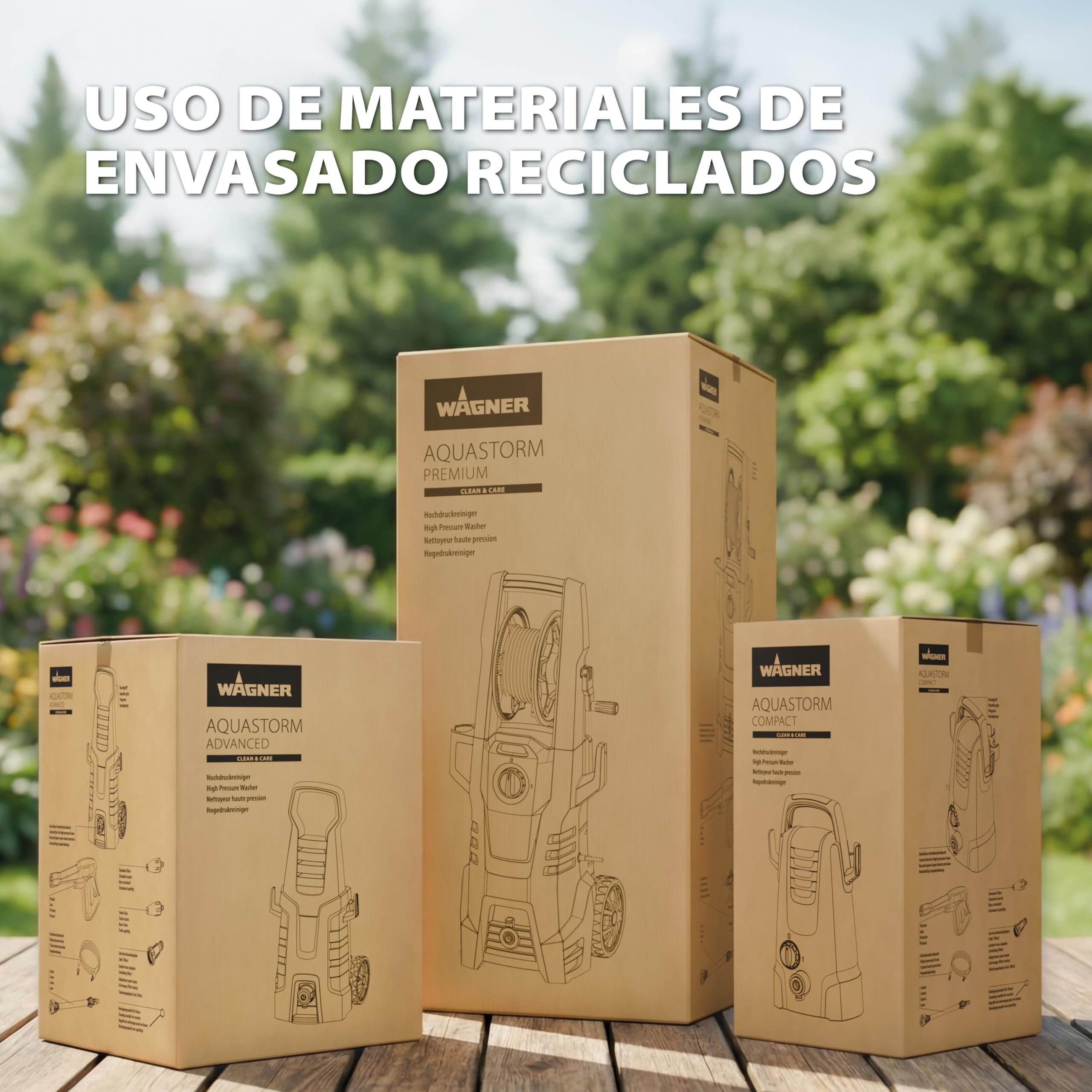 WAGNER AQUASTORM Premium - Hidrolimpiadora de Alto Rendimiento para Resultados Profesionales y tareas exigentes, Incluye Boquilla estándar, Turbo y espumante