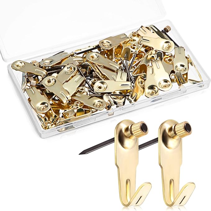 Jetec Plaster Picture Hangers Hooks Picture Gold Hanging Picture Kit