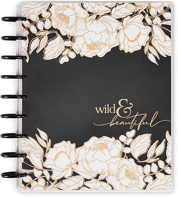 Happy Planner 12-Month Academic Diary Planner for August 2022 to July 2023, Disc-Bound Monthly, Daily, Weekly Diary for Teachers and Students, 17.78 cm x 23.50 cm, Vertical Layout, Belle Fleurs