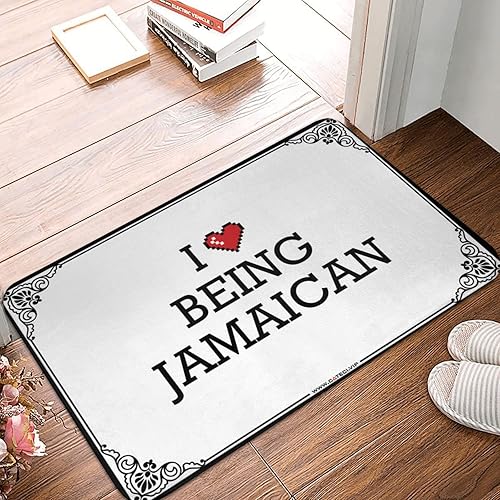 Tapete para puerta de entrada con texto en inglés "I Love Being Jamaican", tapete antideslizante para decoración de habitación de niños (color