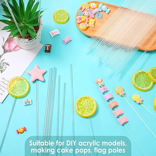 Miniatura 34 de Vicenpal 120 piezas de varillas de acrílico transparente de 10 pulgadas de 3 mm de diámetro, varillas de acrílico redondas de plástico