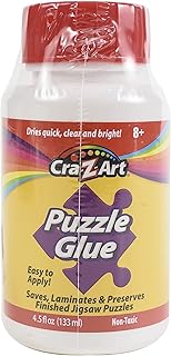 Jigsaw Puzzle Glue with Applicator - Saves, Laminates and Preserves Finished Jigsaw Puzzles - Easy to Apply, Dries Quick, ...