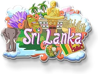 SRI Lanka Country Theme Souvenir Wooden Fridge Magnet for Refrigerator - SRI Lanka Printed Stylish Magnet for Fridge Decoration