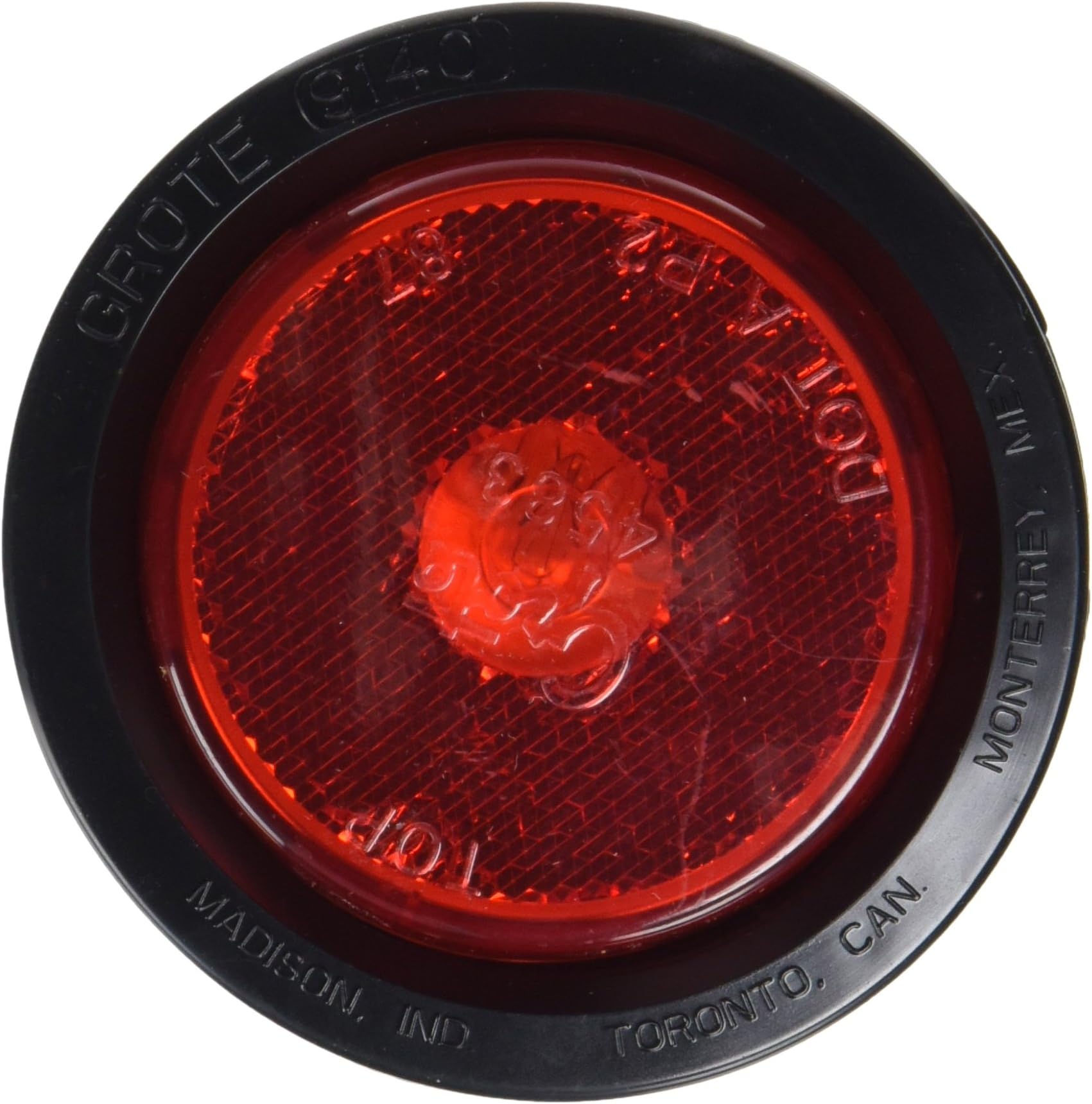 Grote 45072 Red 2 1/2" Round Clearance Marker Light (Built-In Reflector, Kit (45832 + 91400 + 67050))