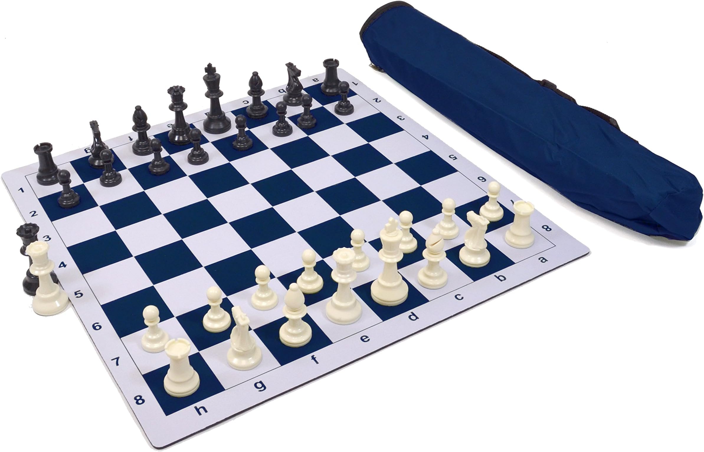 Wholesale Chess Triple Weighted Pieces and Mousepad Board Chess Set (Blue)