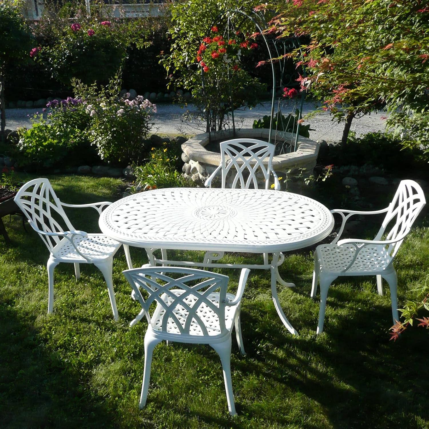 Lazy Susan June 4 Seater Oval Garden Table Maintenance Free