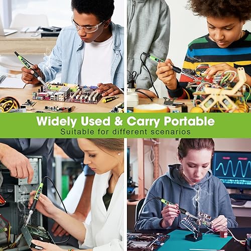 Miniatura 6 de Pistola de soldadura, kit de pistola de soldadura de 80 W con puntas de hierro intercambiables, pistolas de soldadura manuales automáticas de 110 V