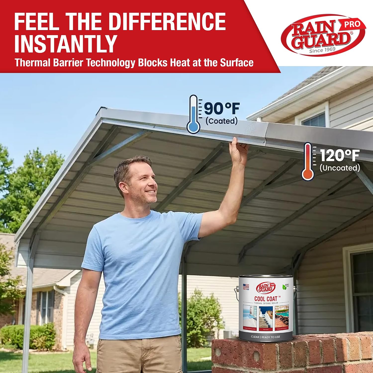 Rain Guard Water Sealers SP-2000 Cool Coat Clear Thermal Barrier Ready to USE on Exterior Surfaces Covers up to 200 Sq. Ft. 1 Gallon