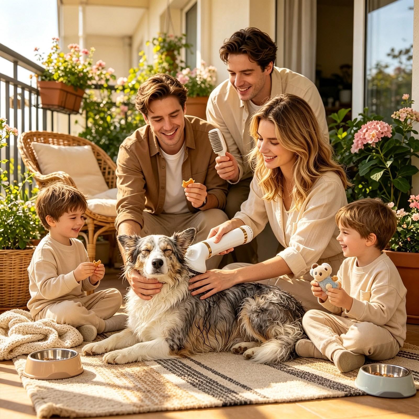 Spazzola Asciugacapelli Per Cani Pettine Toelettatura Rimuovipelo Gatti | Spazzola Asciugacapelli Portatile Con 3 Temperature Adatto A Casa Appartamento Viaggio Doccia Bagno