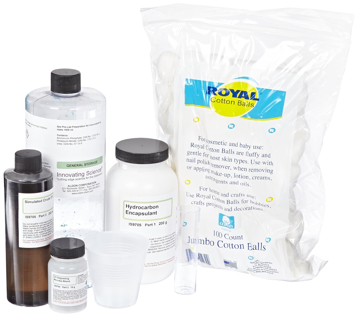 Innovating Science Oil Spill Cleanup Kit Biological vs. Physical School Curriculum Sets