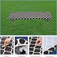 Vista 5 de Funda de mesa de picnic ajustable con fundas para banco, 3 piezas, impermeable, para campamento, pícnic, con borde elástico