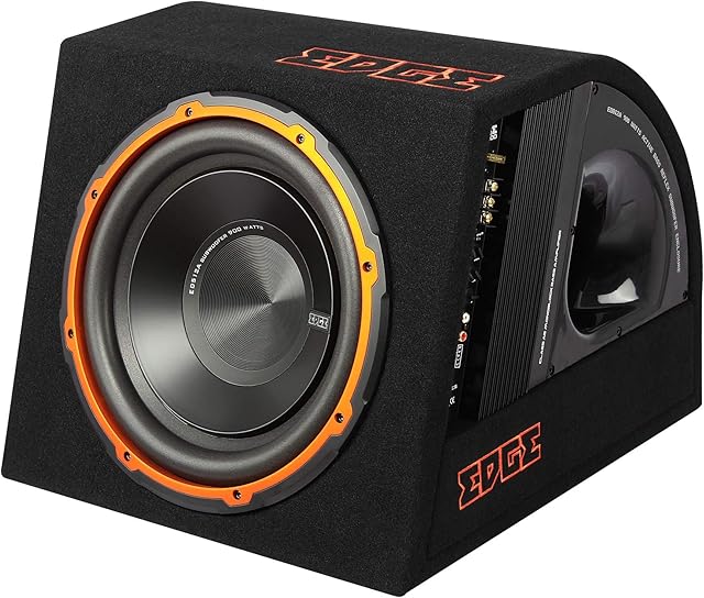 Edge Car Audio 12 Inch Active Subwoofer EDB12A 12 Bass Enclosure with built in amplifier