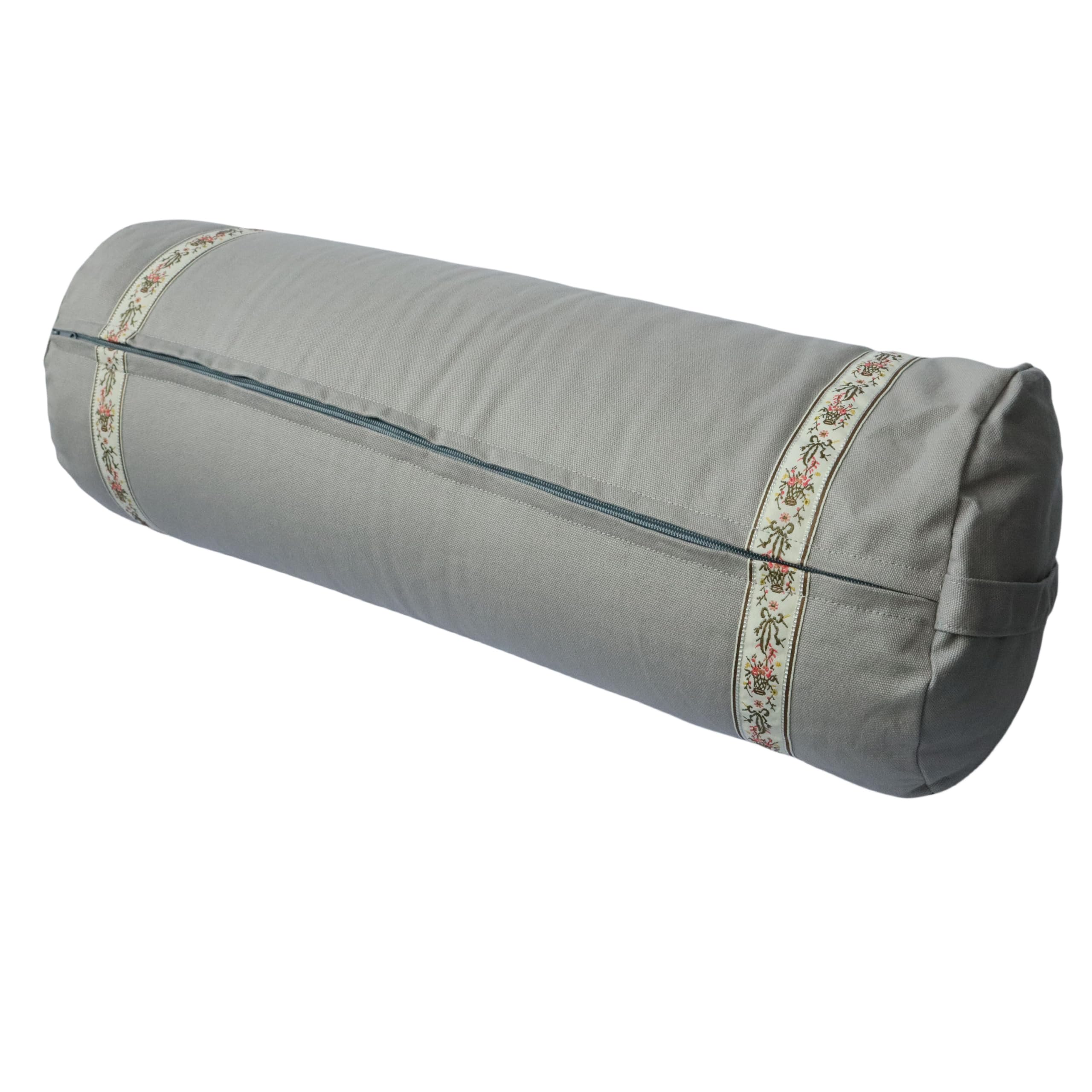 VLFit Cuscino per yoga, cuscino ecologico di grano saraceno, 61 cm x 23 cm, sfoderabile e lavabile, ideale per yoga, meditazione e supporto generale (Grafite)