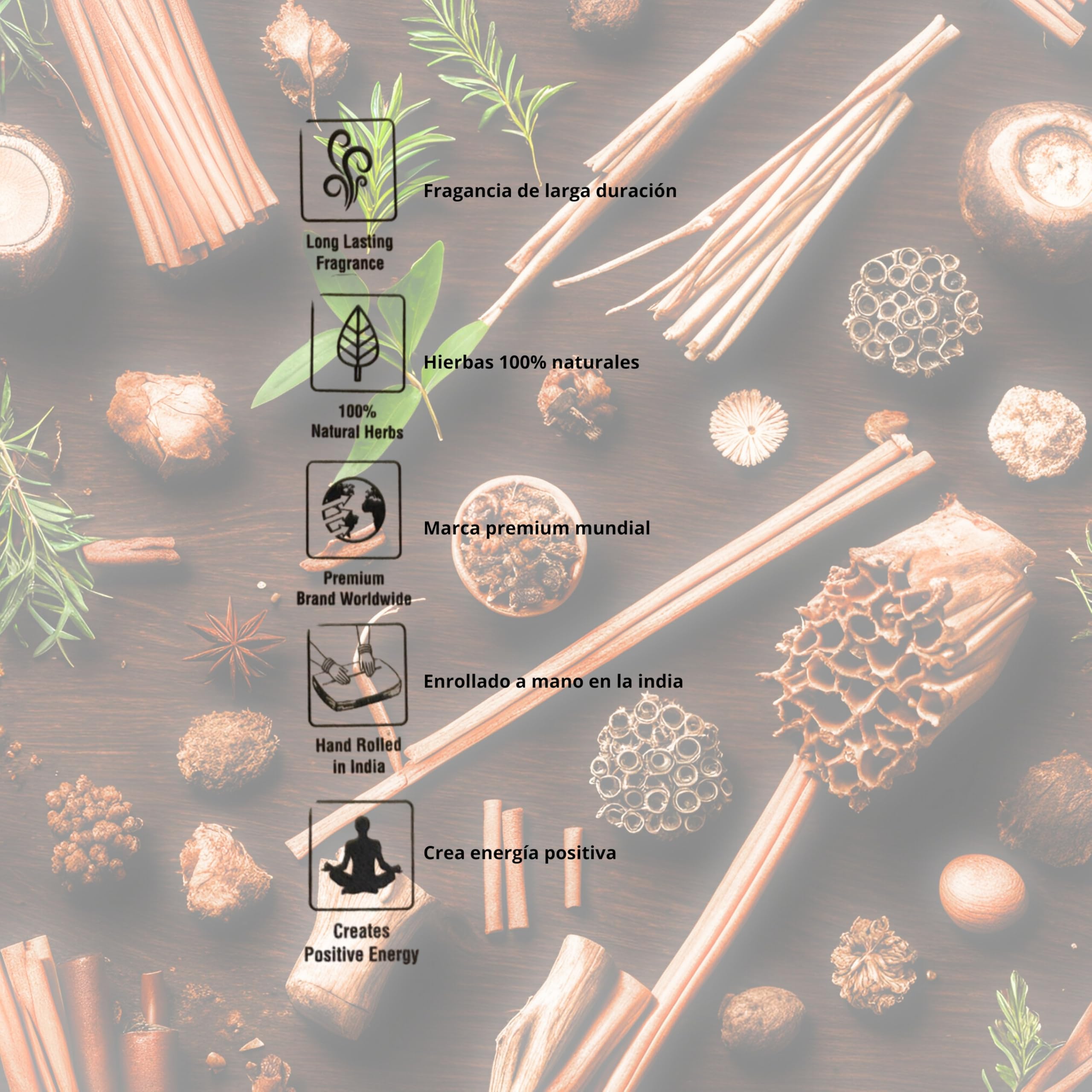 Nag Champa Palo Santo Incienso Natural Orgánico Ecológico Aromaterapia Meditación 5 Aromas
