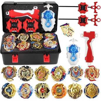 12 Piece Battling Top Gyros Turbos Set Gyros Toy Gift 3 Launchers with Box 07A