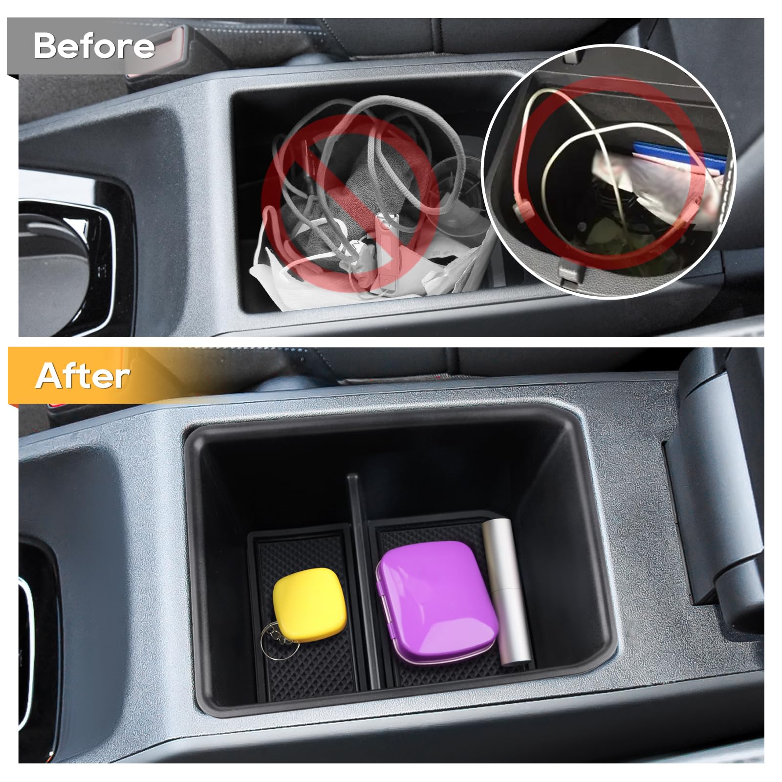 KOLOME Boîte Rangement Console Centrale Pour Audi Q4 E-tron 2021-2024 - Organiseur Accoudoir
