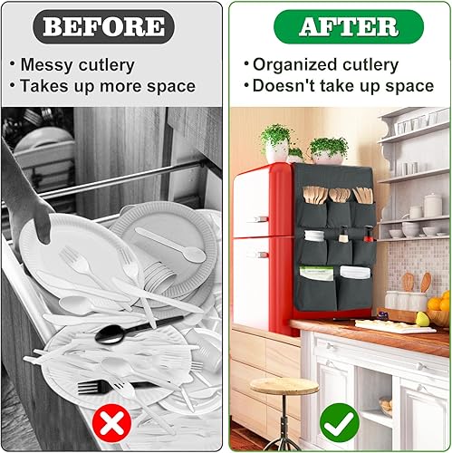 Miniatura 3 de Biubee Mini organizador extendido para nevera, 55 x 13 pulgadas, organizador de almacenamiento para el regreso a la escuela, dormitorio y oficina,