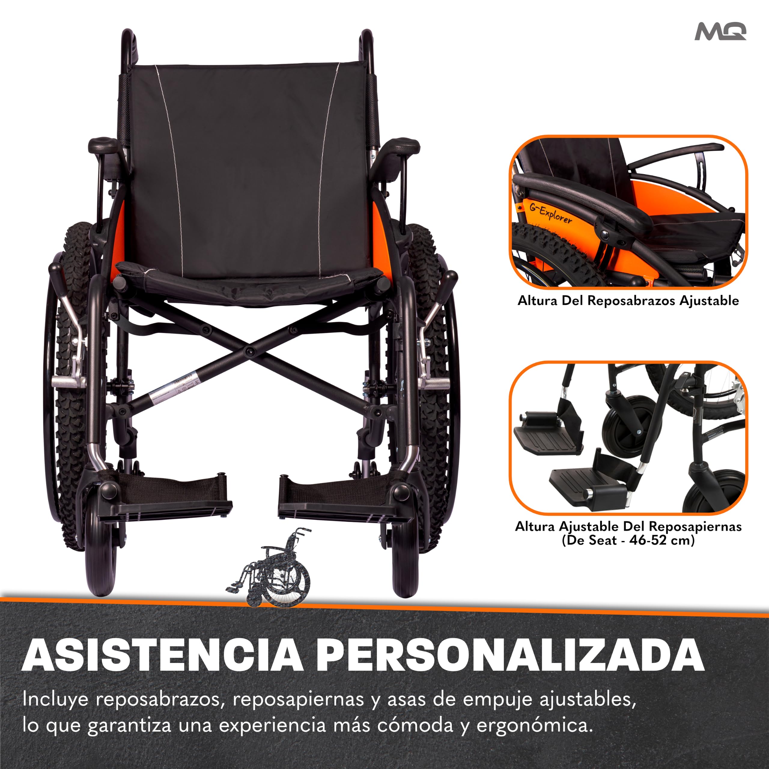 MobiQuip Silla de ruedas todoterreno 12,5 kg, asiento de 18"