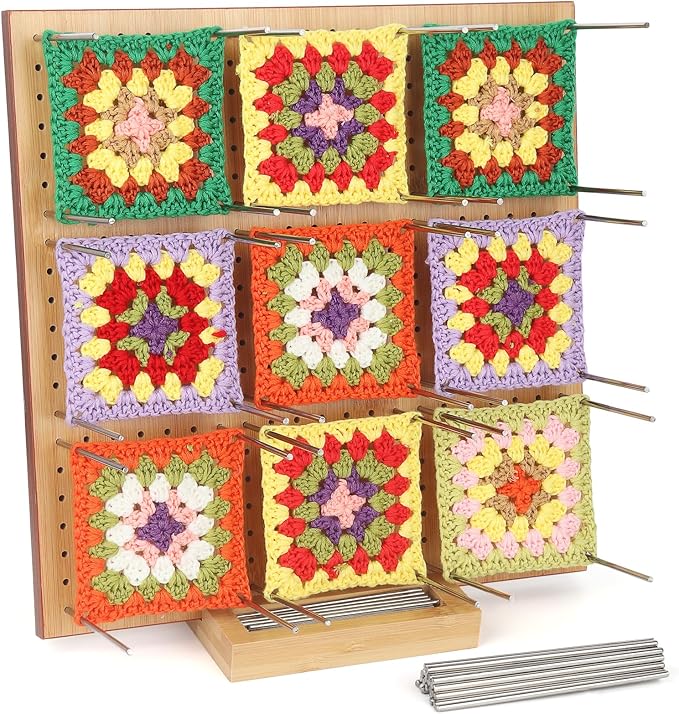 Coopay Granny Square Blocking Board, Crochet Blocking Board with Recess