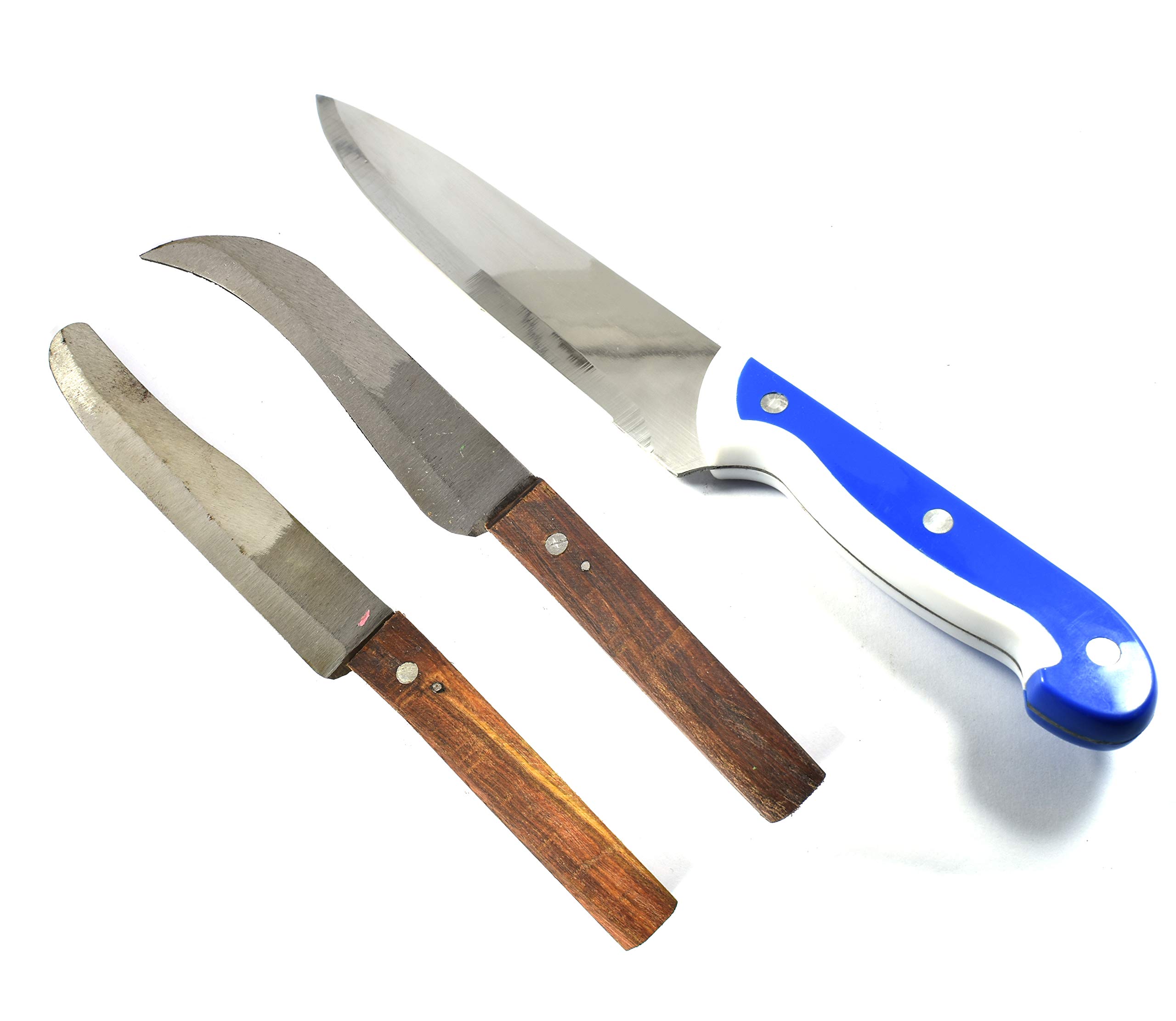 RT SHOP Stainless Steel Kitchen Knife/Knives Professional Chef's Knife Multicolor Heavy Quality Big Size_ [8 Inch] 2pc Wood Knife Free (3)