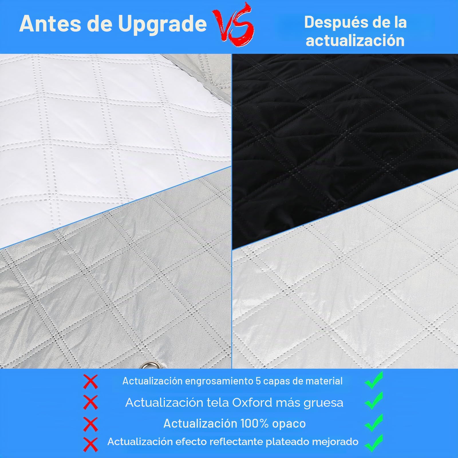 Parasol para Parabrisas Compatible con Ford Grand Tourneo Connect (LWB) 2013-2022, Juego de Protector de Parabrisas, Juego de Ventana de Persiana Térmica Interior con Bolsa Almacenamiento - 12 Piezas