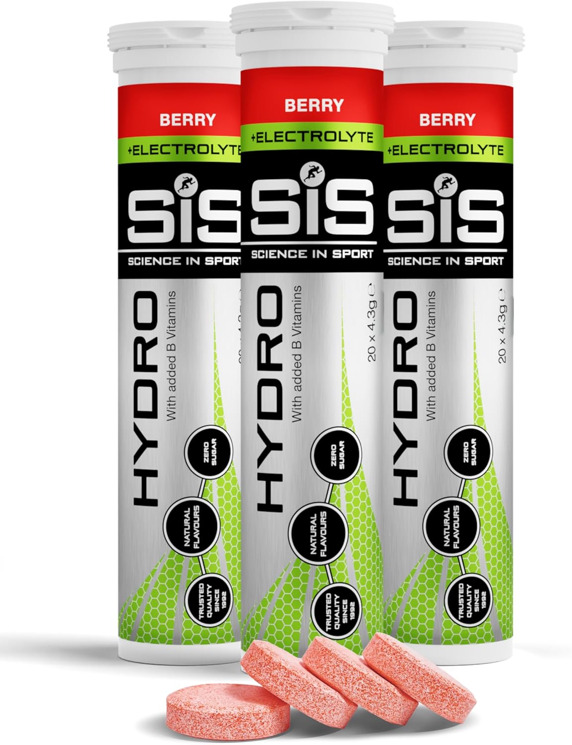 Science in Sport Hydro Electrolyte Tablets 60 pcs. Berry – Vegan & Gluten-Free, Ideal to Promote Hydration and Maintain Electrolytes Balance (Packaging May Vary)