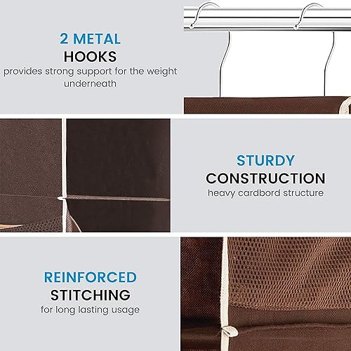 Miniatura 5 de Organizador colgante de zapatos con 10 tablas organizador de zapatos para clóset 10bolsillos de malla para accesorios polipropileno