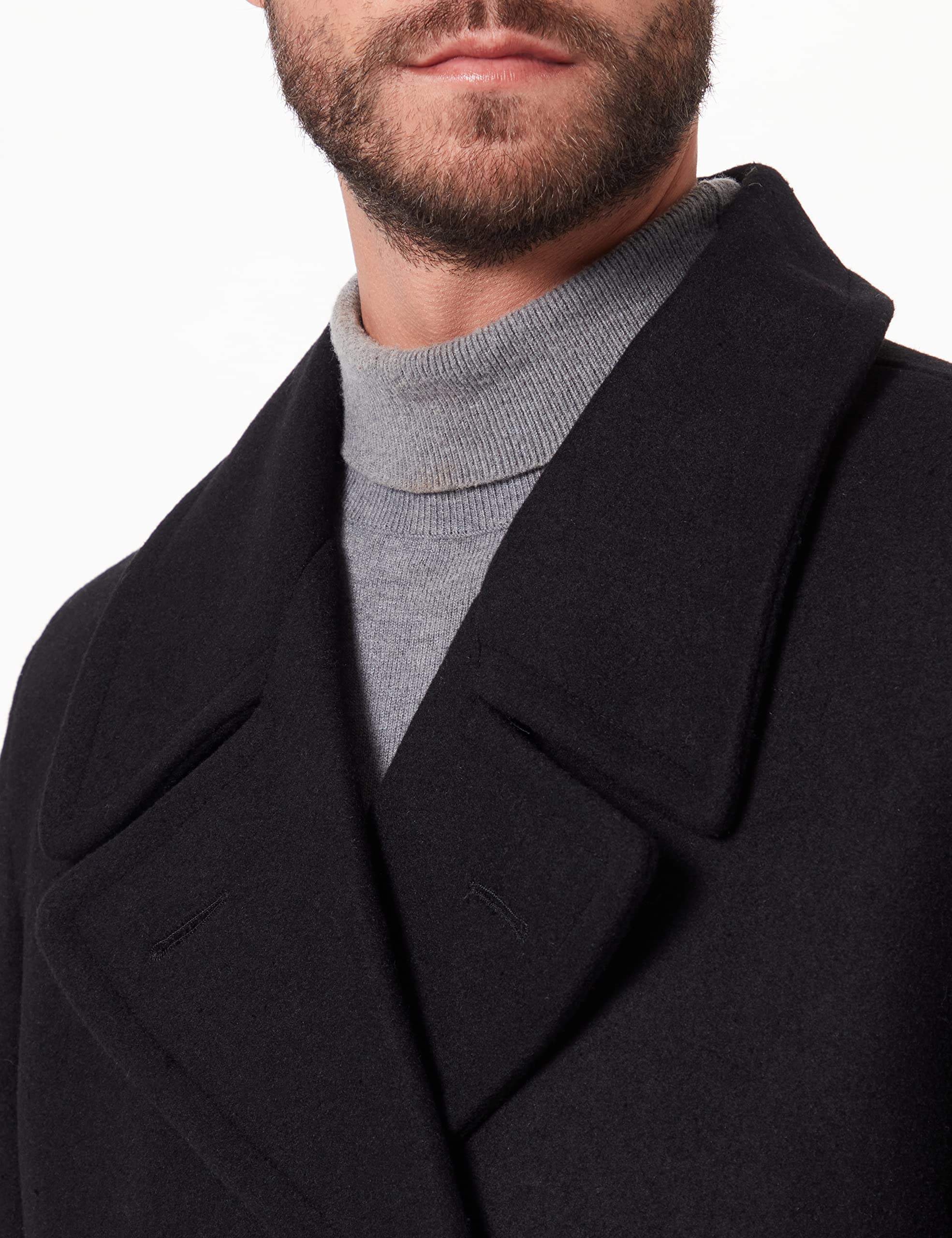 Mil-Tec Grande Cappotto Blu Scuro - Nero, Uomo, Cappotto, Caban, L