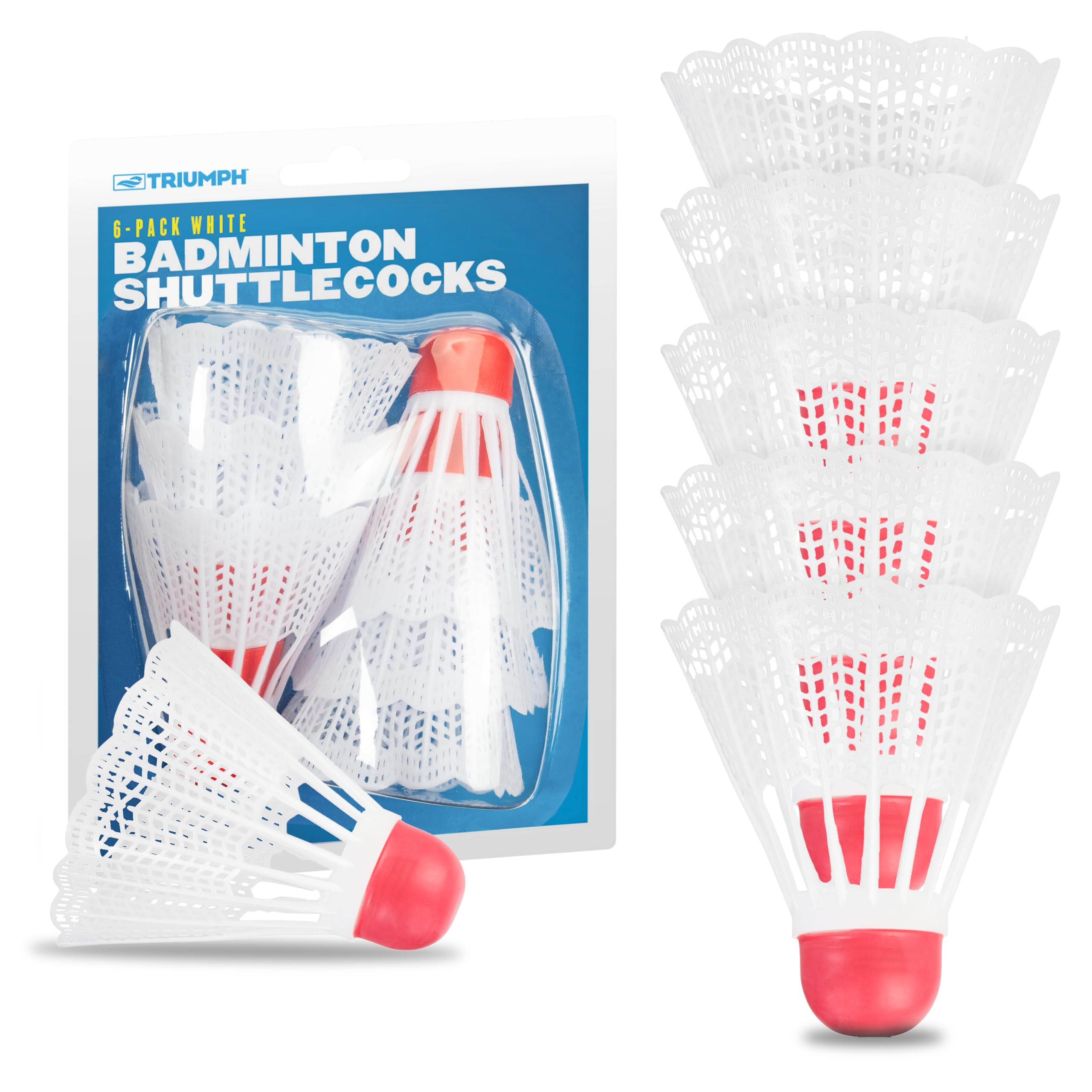 Triumph Sports Regulation Weighted Shuttlecocks - 6-Pack, White (35-7138-2)-image-19