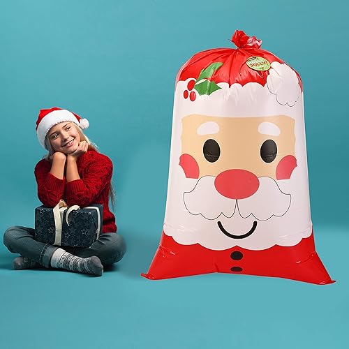 Miniatura 3 de JOYIN 3 bolsas de regalo de Papá Noel jumbo de 56 x 36 pulgadas con etiquetas de regalo para temporada de Navidad, regalos, regalos festivos,