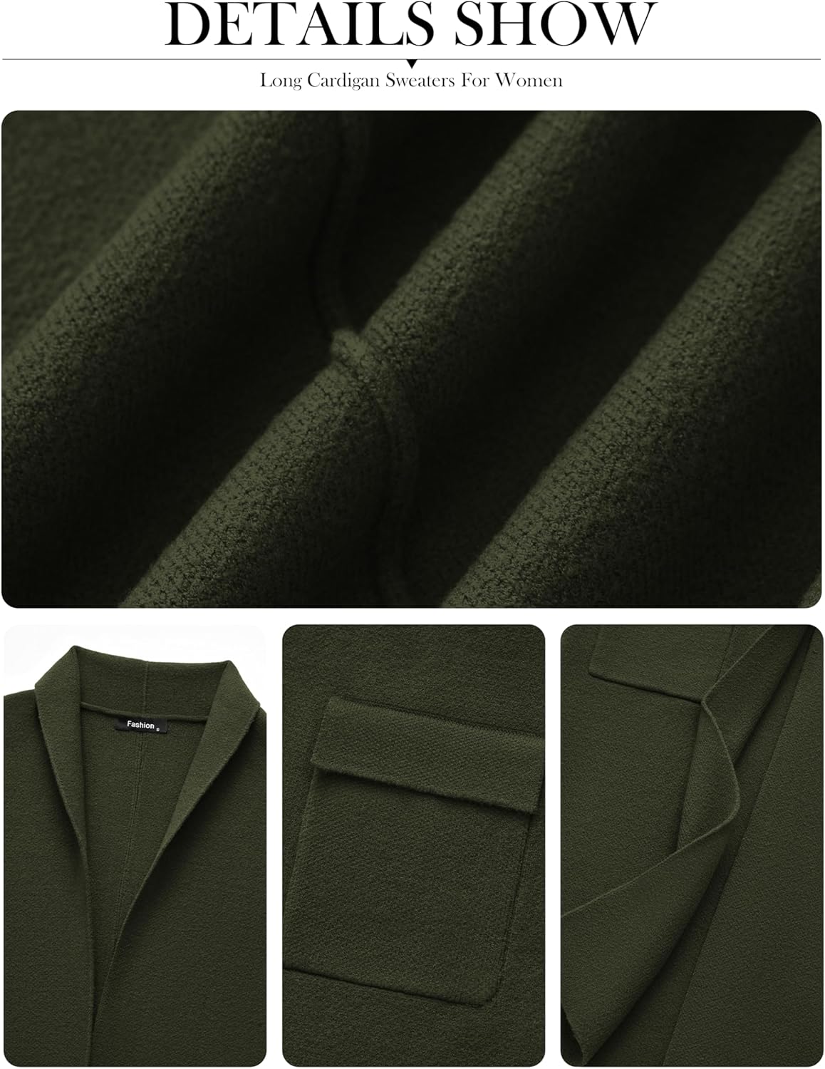 MASCOMODA Open Front Long Cardigan Sweaters for Women Trendy 2025 Fall Winter Oversized Sweater Coats Knit Coatigan Jackets - Image 6