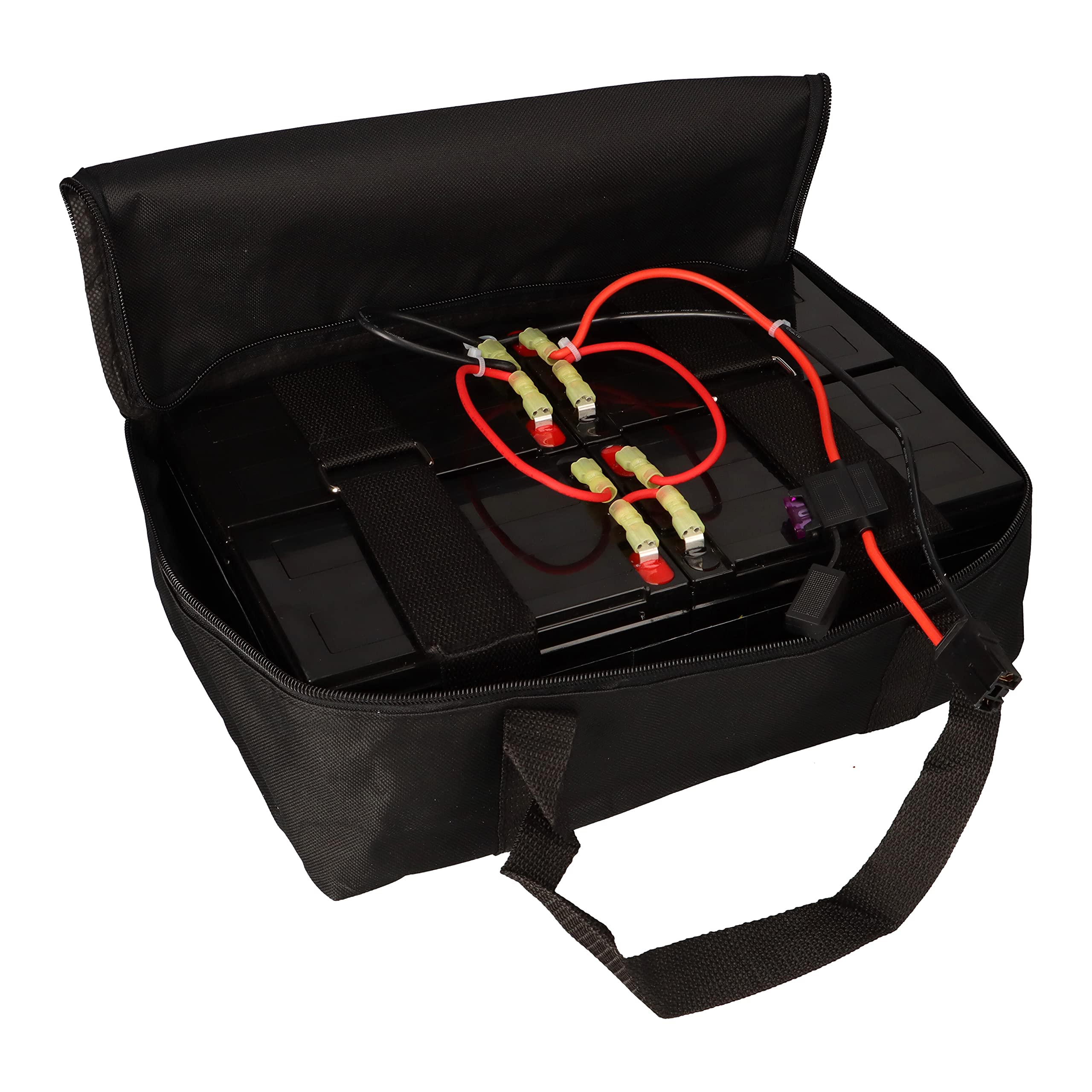 Batterie pour trottinette électrique Mach1 48 V – 4 × 12 V 15 Ah (total 48 V) + sac de transport – Plug & Play – Compatible avec Mach1, SXT, MZ, Charly – Installation rapide, longue durée de vie