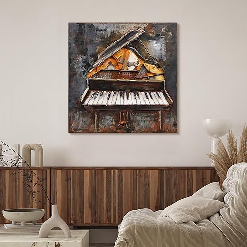 Miniatura 2 de Empire Art Direct Magic Keys - Arte de pared dimensional pintado a mano de hierro mixto, 32 x 32 x 3 pulgadas, listo para colgar